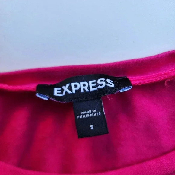 Express Tie Front T-Shirt Dress Tee Stretch Mini Short Sleeve Comfy Beach Pink S - Picture 14 of 14